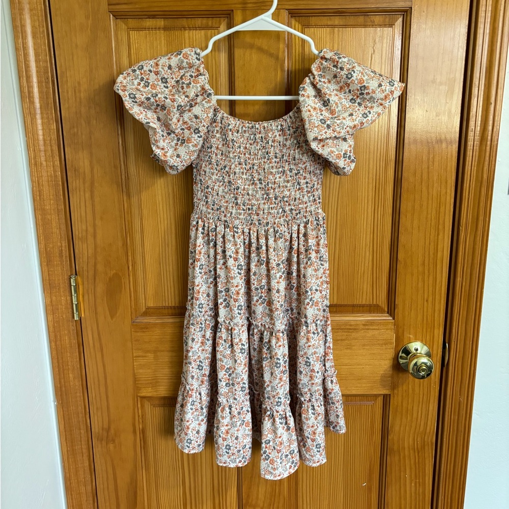 Floral off the shoulder mini dress, size small